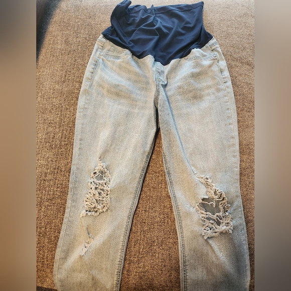 Indigo Rein Denim - Maternity Distressed Jeans, Size L